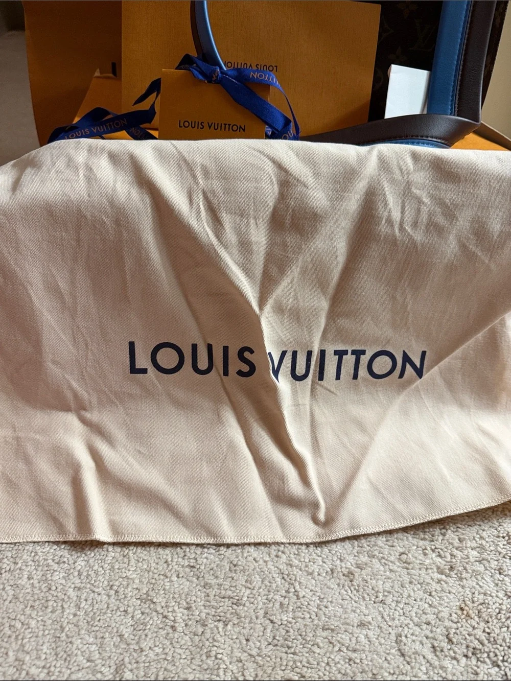 Louis Vuitton Monogram Top Handle Satchel in Brown and Gold